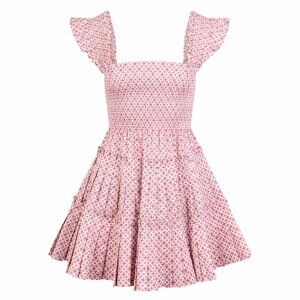 Hill House Home The Charlotte Nap Dress - Rose Circular Lattice